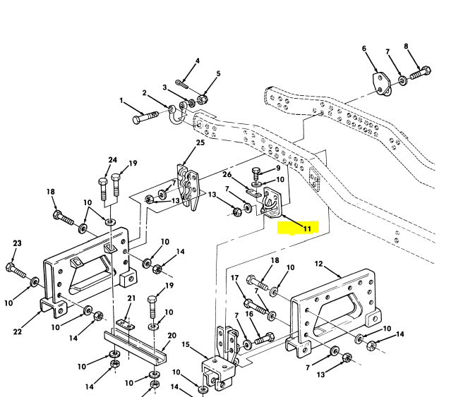 HMMWV HUMMER H1 Rear Suspension Mounting Bracket Humvee M998  EC12338197