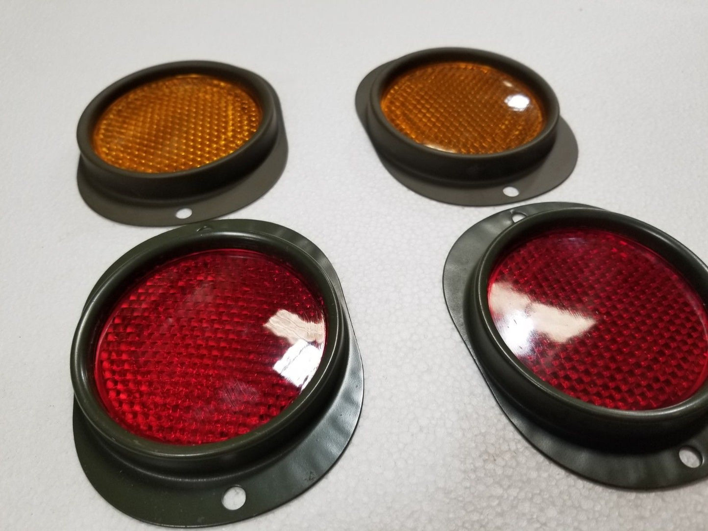 HMMWV REFLECTOR SET RED AMBER12342500-1 12342500-2 M998 HUMVEE HUMMER