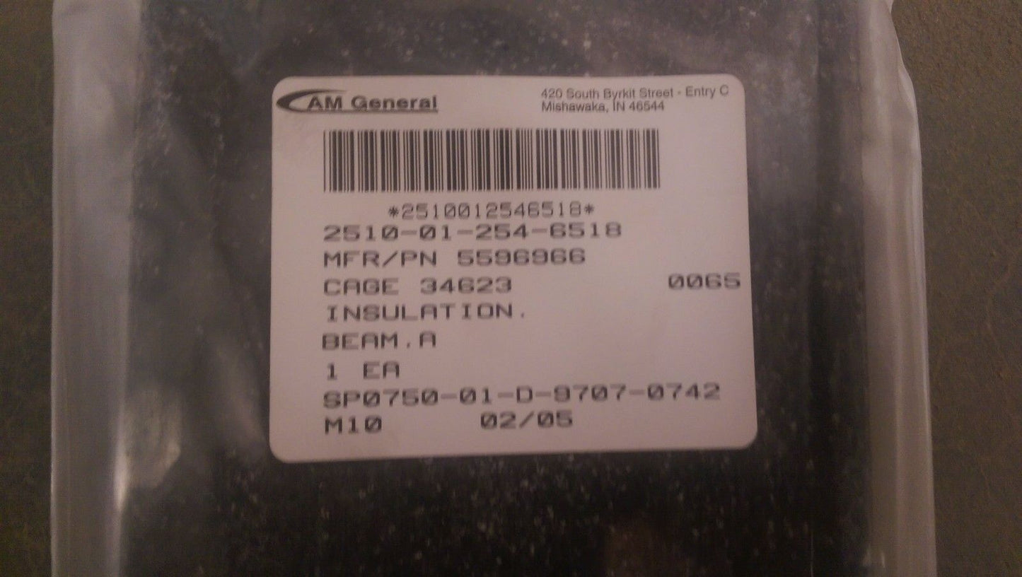 NEW "A" BEAM INSULATION HMMWV M998 Humvee M1025/M1097/AM GENERAL/H1 01-254-6518