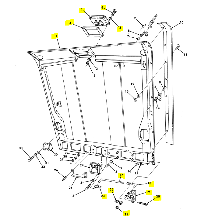 HMMWV HUMVEE M998 SLANT BACK CONVERSION KIT HARD TOP CONVERSION KIT HARDWARE