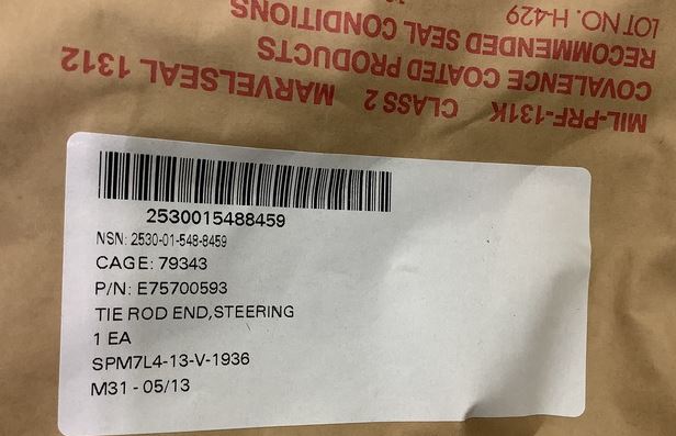 MRAP MERITOR STEERING TIE ROD END E75700593 Steering Tie Rod End 2530-01-548-8459