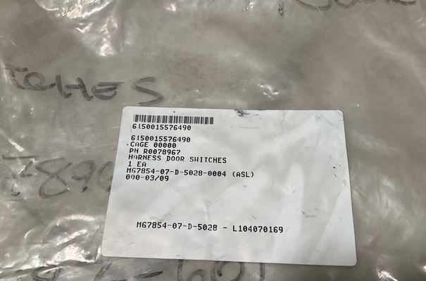 6150-01-557-6490 R0078967 MRAP harness door switches wiring harness