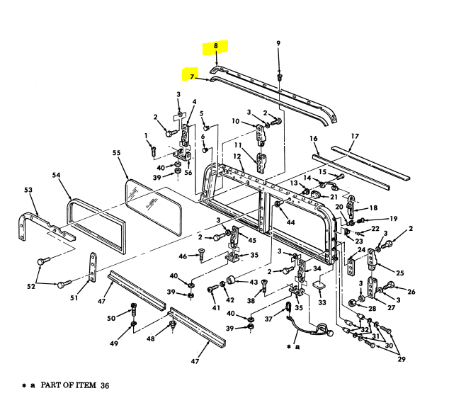 HMMWV HUMVEE SOFT TOP FORMER PILLAR FOR A PILLAR ROOF INSTALL ROOF