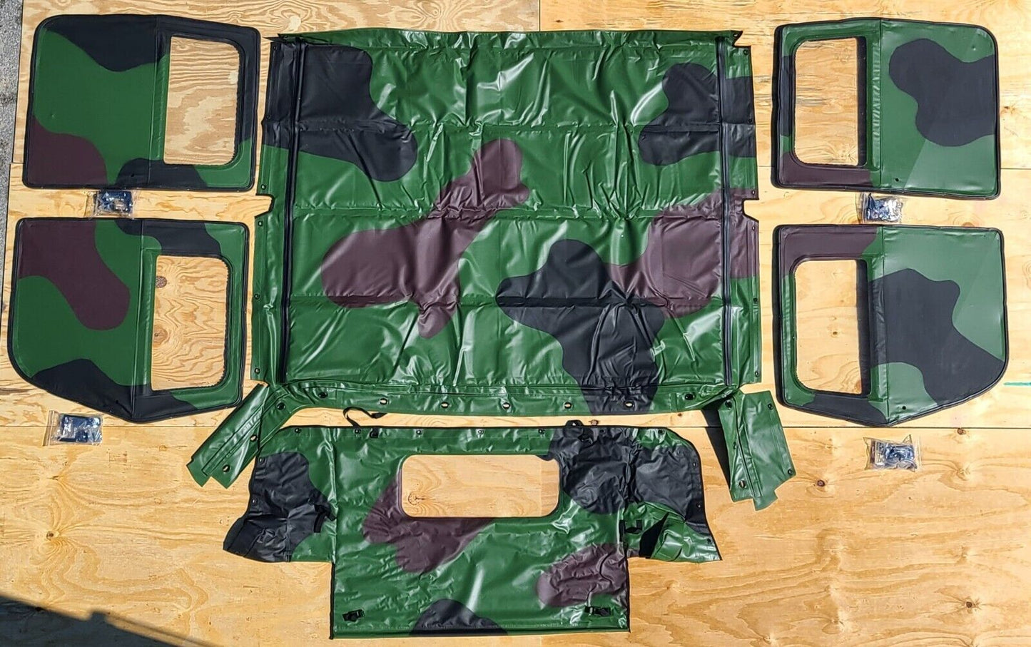 NEW HMMWV 4 Man Soft Top KIT CAMO Humvee M998 4 Doors, C-Pillar, Bows, Rails, Roof M1123