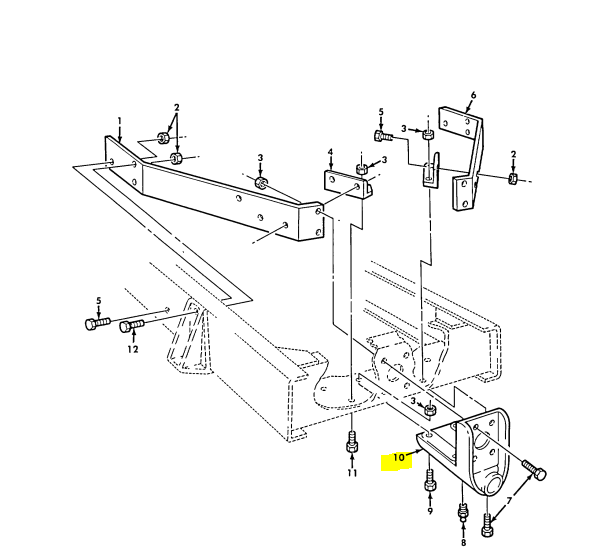 M818 5 ton Pintle Bracket Tow Hook 2540-00-832-7027 8327027 105751R1