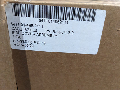 Natick Soldier Center 5-13-6417-2 Side Cover Assembly - NSN 5411-01-496-2111 - inventory label