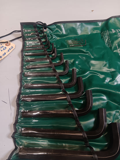 NSN 5120-00-935-4641 20-Pc Allen Hex Key Set SAE L-Style Socket Head Screw Keys