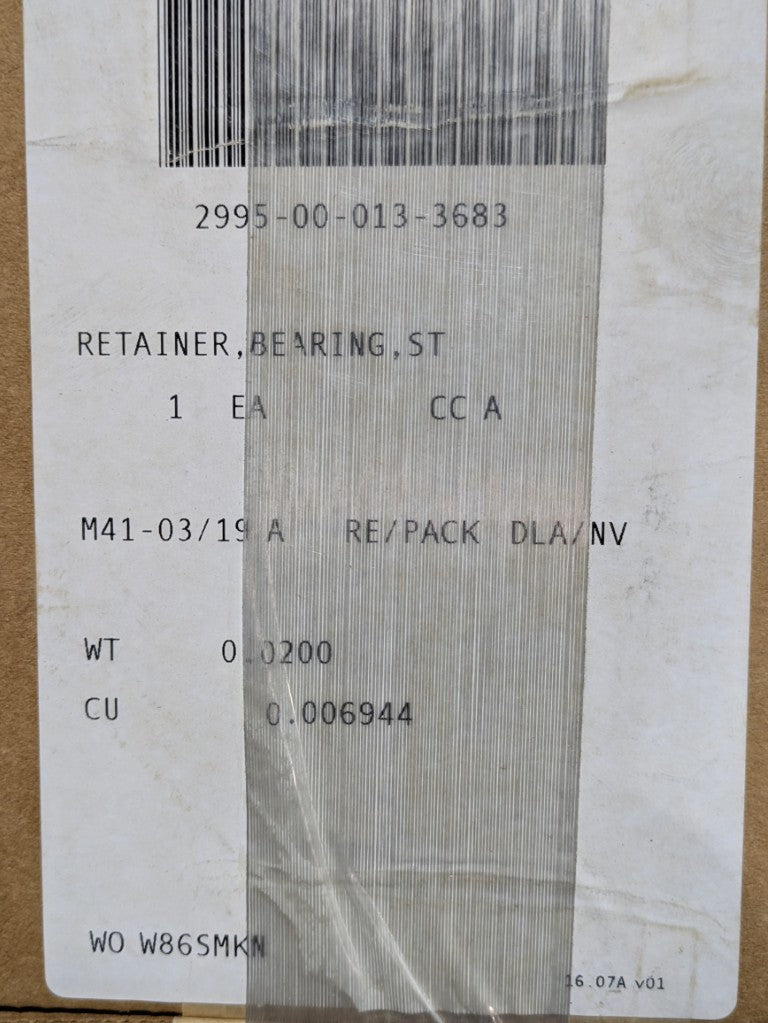 Eaton Aerospace DS-934289 Bearing Retainer - NSN 2995-00-013-3683 - inventory label