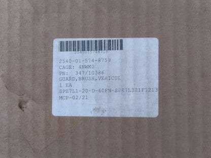 JCB INC. 347/10386 Brush Guard - NSN 2540-01-574-8759 - inventory label
