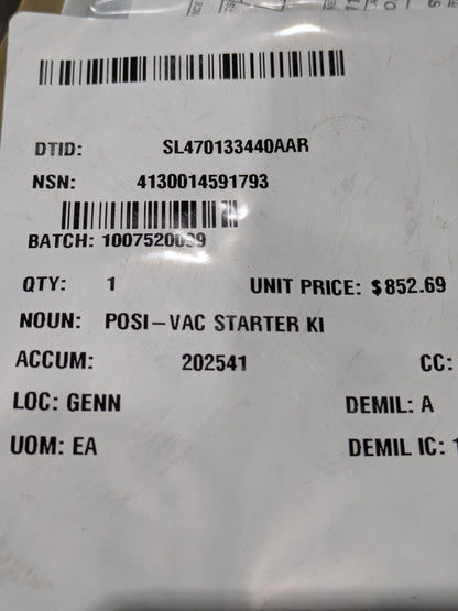 DCM Clean Air Products 151123 Posi-Vac Starter Kit - NSN 4130-01-459-1793 - inventory label