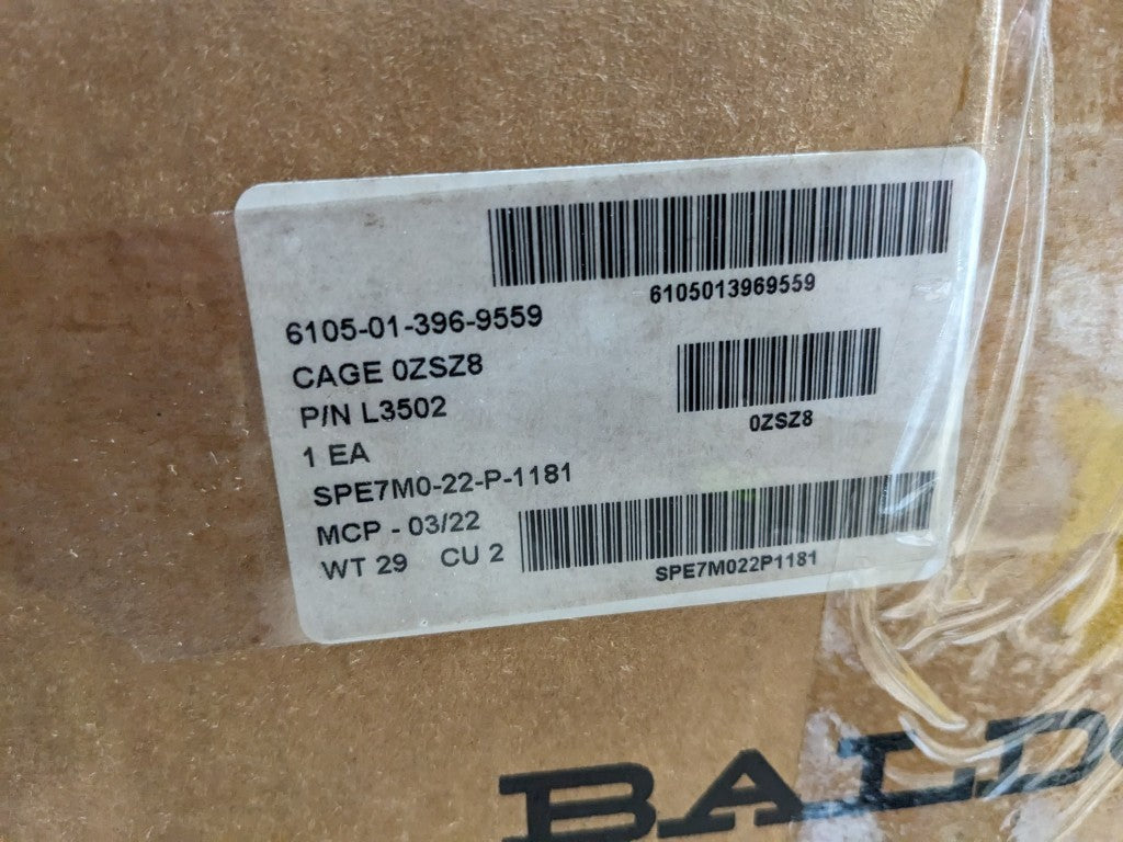 ABB Motors & Mechanical Inc L3502 Motor, Alternating Current - NSN 6105-01-396-9559 - inventory label