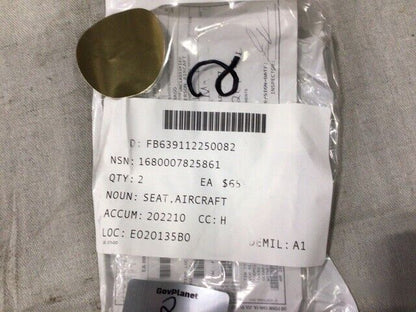 NEW GENUINE USGI MILITARY 1680-00-782-5861 C-130 AIRCRAFT 2-MAN TROOP SEAT