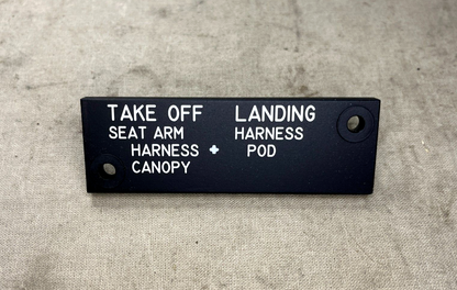 AIRCRAFT PROWLER EA-6B 1128AVP40059-1 IDENTIFI PLATE ASSEMBLY 1560-00-444-7889