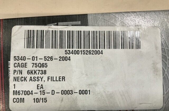 MTVR MK37 OSHKOSH 6KK738 FILLER NECK ASSEMBLY 5340015262004 5340-01-526-2004