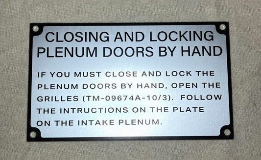 2590-01-657-7201 NAVAL SHIP INSTRUCTION PLATE 2589982