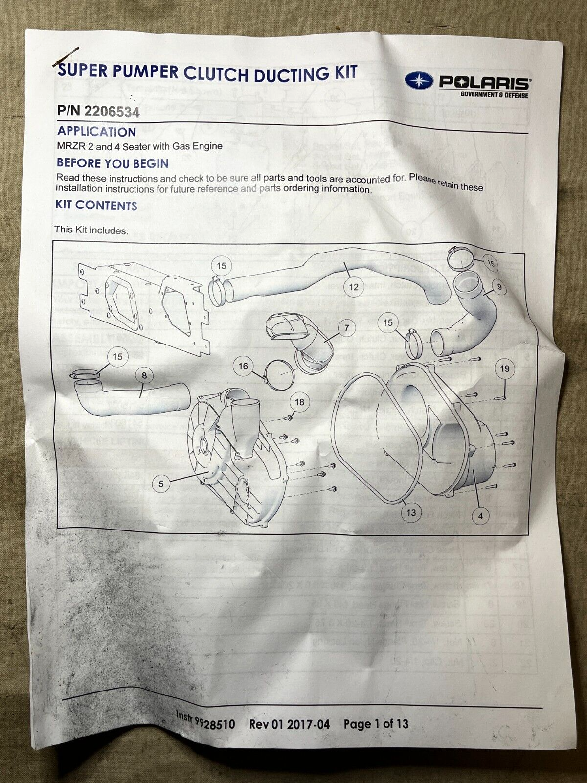 OEM POLARIS OUTER CLUTCH COVER SEAL GENUINE WITH INSTALL GUIDE 5521831 5526449