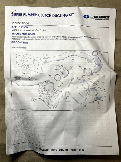 OEM POLARIS OUTER CLUTCH COVER SEAL GENUINE WITH INSTALL GUIDE 5521831 5526449