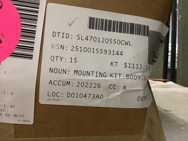 OSHKOSH M1070 3612805 VEHICULAR BODY MOUNTING KITS NSN 2510-01-559-3144