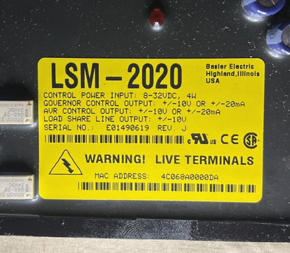 BASLER LSM-2020 PROGRAMMABLE GENERATOR AVR LOAD SHARING SHARE CONTROL MODULE