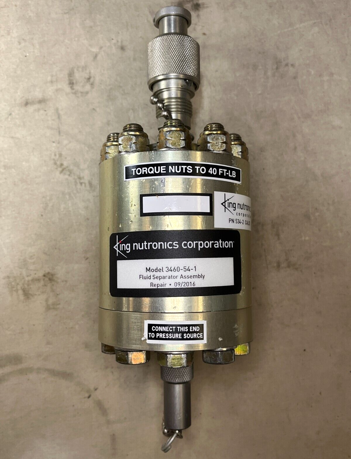 KING NUTRONICS 534-2 TORQUE NUTS FMALE FLUID SEPARATOR FILTER 4330-00-415-9277