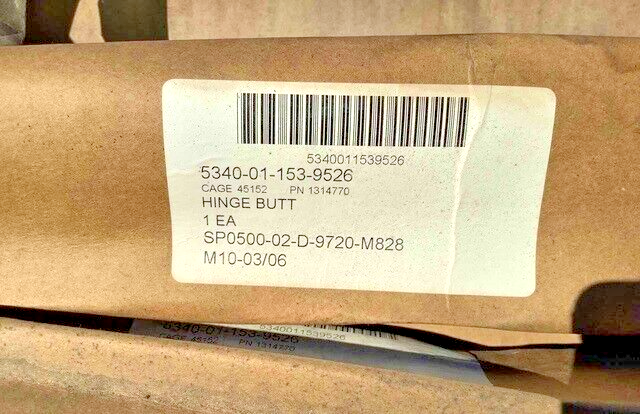 NEW PLS HEMTT LVSR CARGO TRUCK 1314770 DOOR PIANO HINGE, BUTT 5340-01-153-9526