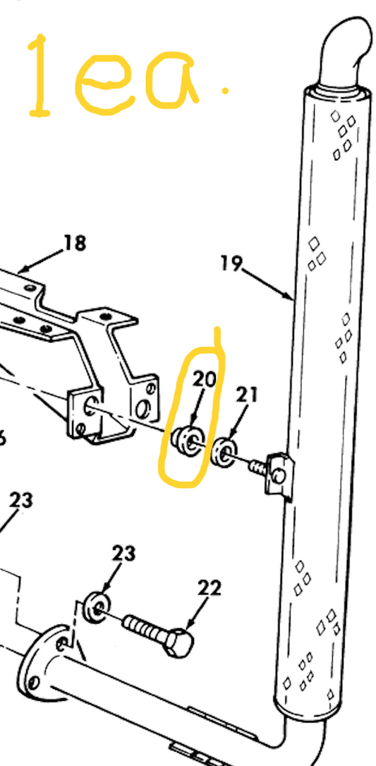 M998 HMMWV 12341027 1'' ENGINE EXHAUST SYSTEM HANGER BRACKET 2990-01-383-5689