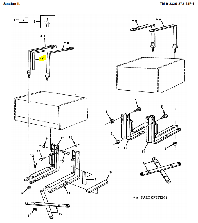M939 5 Ton Rubber Non Metallic Channel Fuel Tank  , 9390-01-192-1610 12277027-2