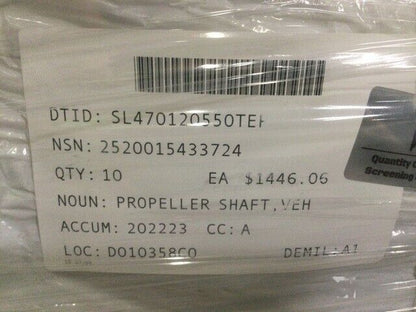 COUGAR JERRV 4X4 6X6 SPICER 0703-PP2-225 PROPELLER DRIVE SHAFTS 2520-01-543-3724