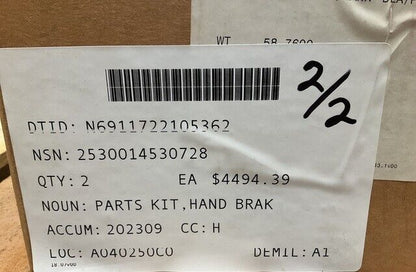 AIRCRAFT HORNET F/A-18 AUSCO 74965 HAND BRAKE PARTS KIT 2530-01-453-0728 USA