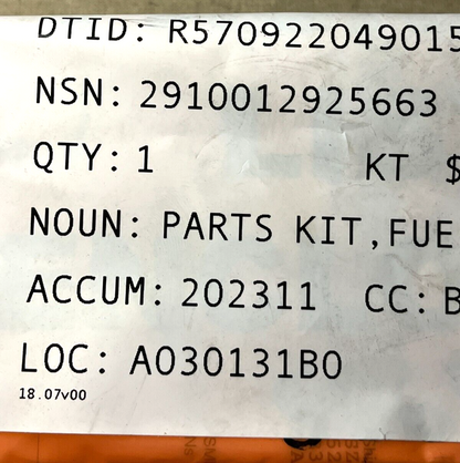 NEW M939 TRUCK SERIES 3802091 DIESEL E FUEL INJECTOR PARTS KIT 2910-01-292-5663