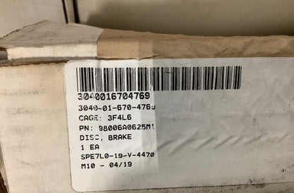 Military Petroleum & Water Systems 98006A0625M1 Brake Disc Assy 3040-01-670-4769