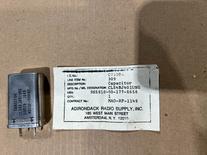 Etched Electrolytic Fixed Capacitor MILC3965-12 NSN 5910-00-177-6658