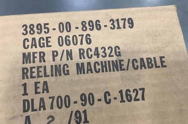NEW SCDL198095 RC432G REELING MACHINE,HAND CABLE 3895-00-896-3179