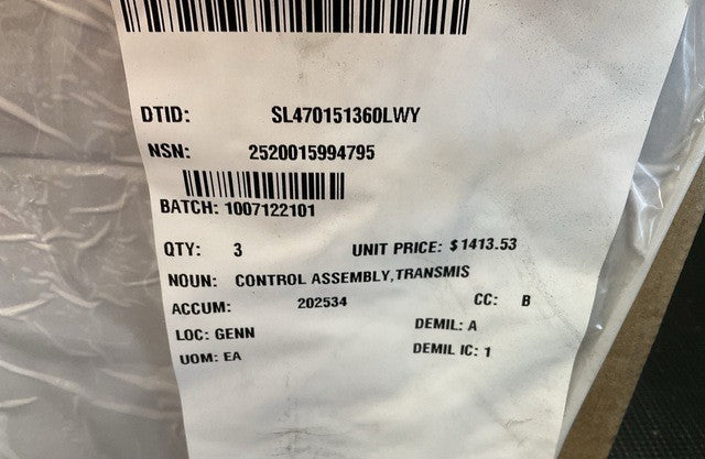 Transmission Control Assy R0120631 NSN 2520-01-599-4795 - photo 8