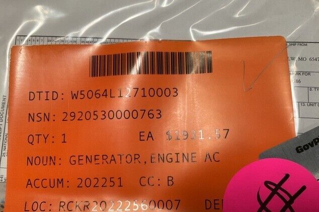 GENUINE PERKINS 2871A704 ALTERNATOR ROTOR, ENGINE GENERATOR 24V 55 A 2871A701