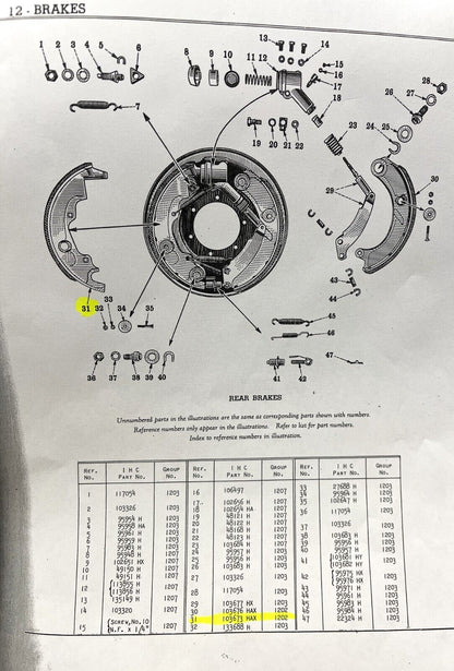NAVISTAR JOHN DEERE WAGNER BRAKE SHOE FE-1420 103673 HAX 103673H