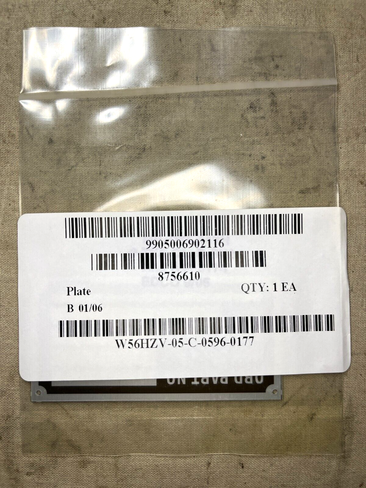 NEW M548 & M548A1 6-TON 8756610 IDENTIFICATION PLATE 301221 9905-00-690-2116