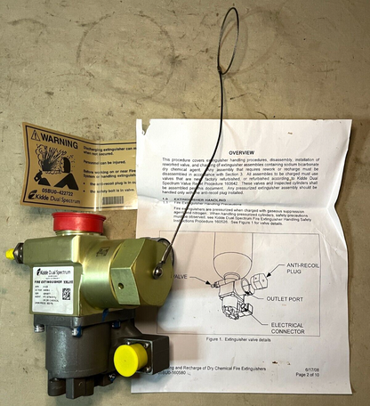 KIDDE DUAL 446958-2 SPECTRUM FIRE EXTINGUISHER VALVE 61423 4210-01-567-0705 MRAP