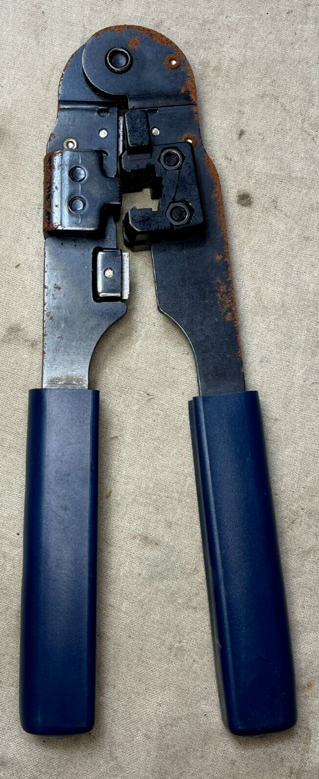 AMP RJ-45 NETWORK CABLE PRO-CRIMPER II BNC PREMISES WIRING KIT TOOL 7" 10mm