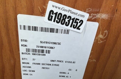 LSV M1161 M1163 GROWLER LSV STRUCTURAL FRAME SECTION 2510-01-611-3067