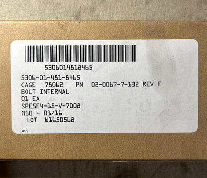 NEW USGI MILITARY 02-0067-7-132 INTERNAL WRENCHING BOLT 21192 5306-01-481-8465