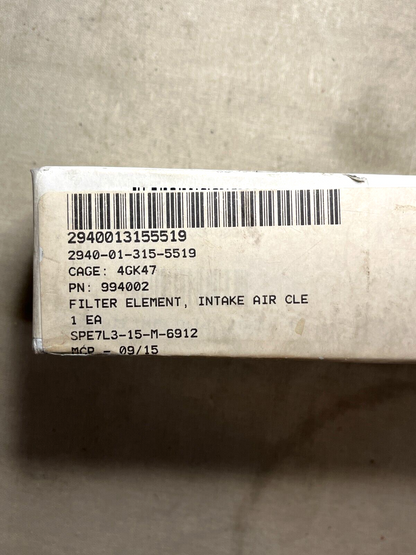 M1117 ASV HORTON 994002 INTAKE AIR CLEANE FILTER ELEMENT 809396 2940-01-315-5519