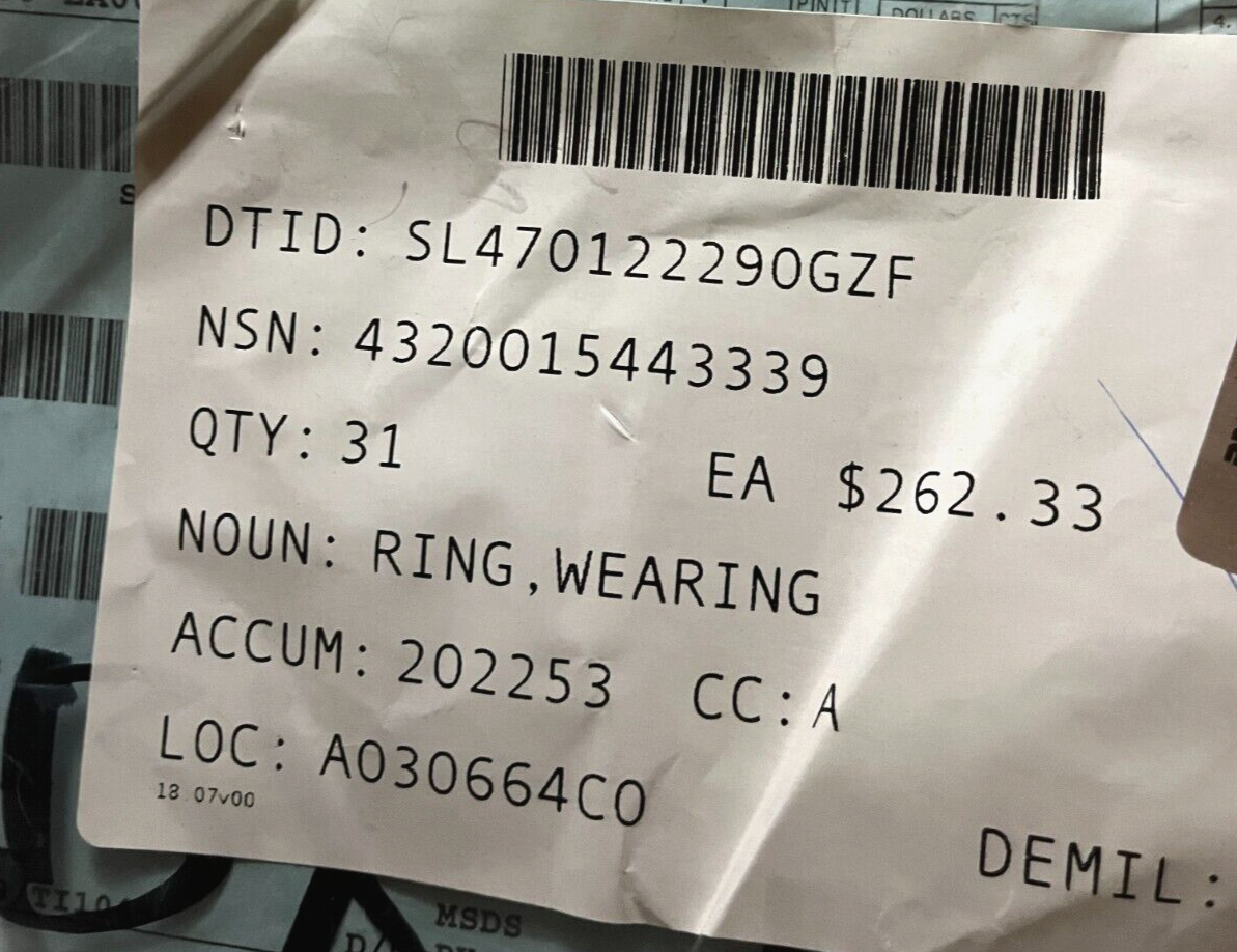 GORMAN-RUPP 38691-358 WEARING RING FITS MODEL 06D1-GAR/S1 4320-01-544-3339