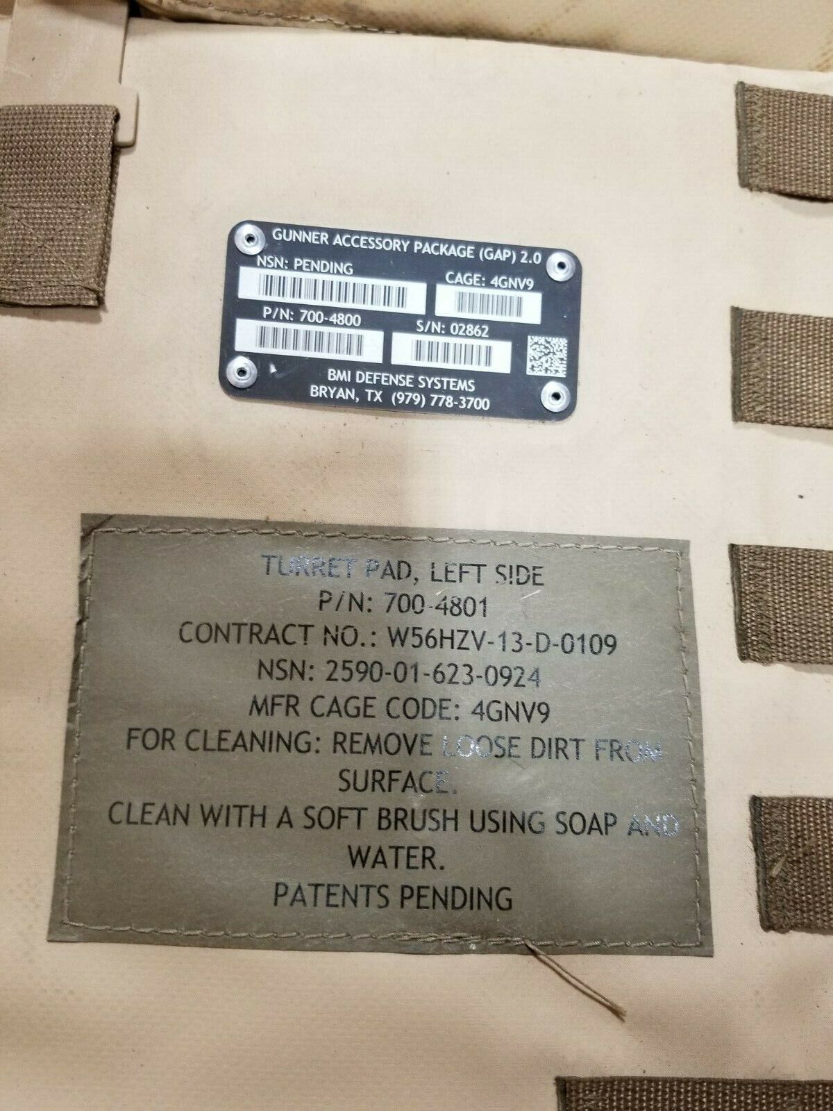 HMMWV Humvee M998 MRAP Turret Pad SET LH AND RH OGPK Turret Pad 2590-01-623-0924