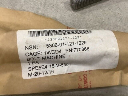 US ARMY 7708685 Right-hand Steel Machine Bolt NSN 5306-01-121-1229
