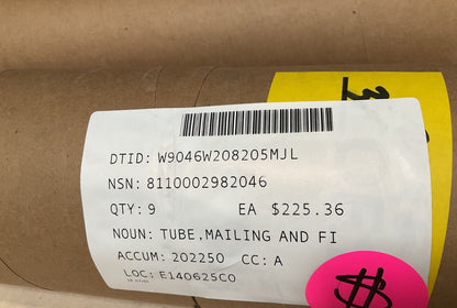 MAILING AND FILING TUBE 30" X 5 3/8" A-A-865 PPP-T-495 110-00-298-2046