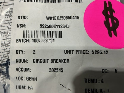 AIRCRAFT B-52 SUPPORT EQUIPMENT M55629/5-117 CIRCUIT BREAKER 5925-00-311-2340