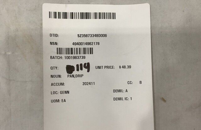 M998 HMMWV, M997A2 12469522 DRIP PAN HEATER GRILL SET LH RH 4940-01-496-2178 USA