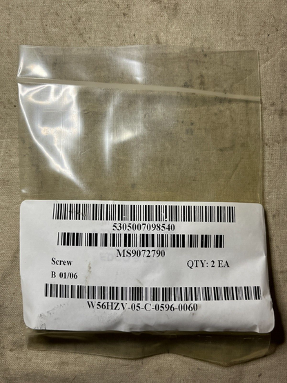 (2) EA FIGHTING VEHICLE A3 MS90727-90 HEXAGON HEAD SCREW 165285 5305-00-709-8540