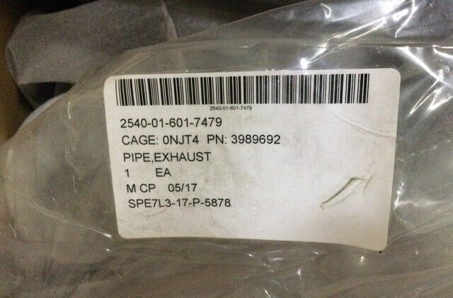 MRAP- M-ATV TUBE, MUFFLER OUTLET 5 INCHES EXHAUST PIPE 3989692 2540-01-601-7479